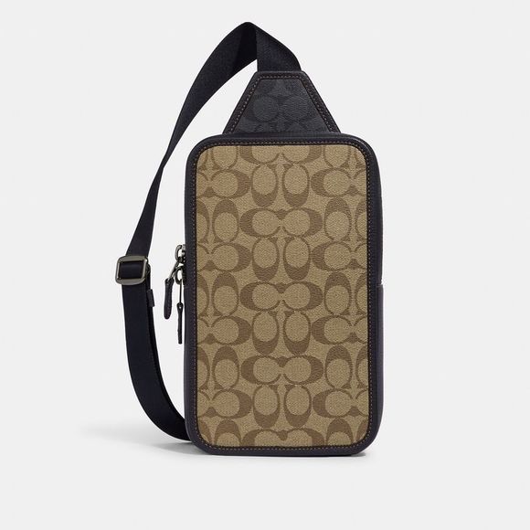 NWT Coach Outlet Sullivan Pack In Blocked Signature Canvas - Picture 1 of 5